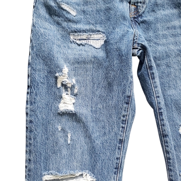 LEVI'S 501 Distressed Big E Medium Wash Button Fly 90s Baggy Jeans - Picture 4 of 10